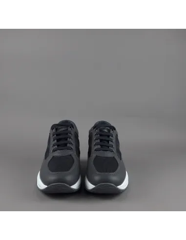 Hogan - Interactive Uomo Pelle Tela Antracite Blu Prezzo 390,00