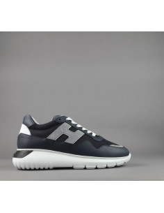 Hogan - Interactive3 Uomo Pelle Tela Blu Scuro H Camoscio Grigio Prezzo 390,00