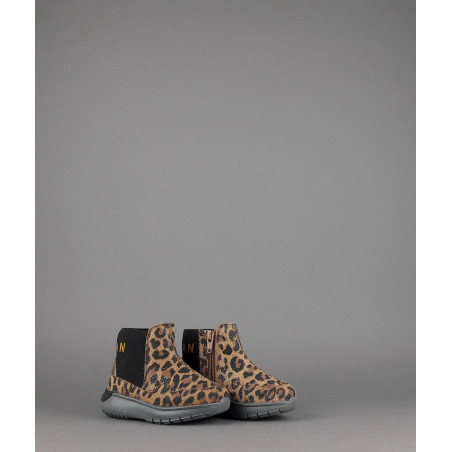 Hogan Stivaletto Interactive3 Junior Baby Camoscio Stampa Animalier Prezzo 198,00
