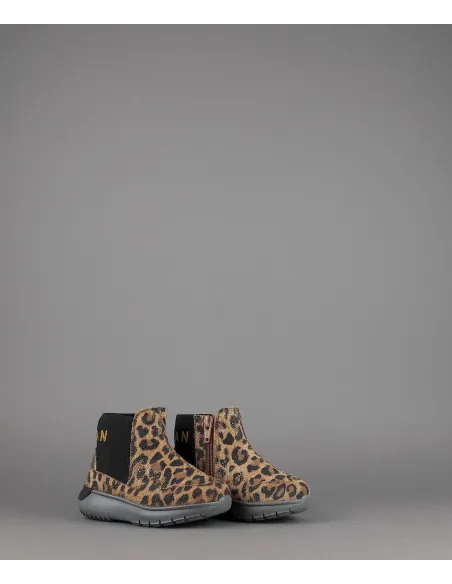 Hogan Stivaletto Interactive3 Junior Baby Camoscio Stampa Animalier Prezzo 198,00