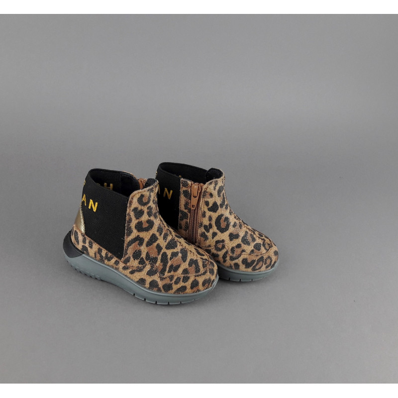 Hogan Stivaletto Interactive3 Junior Baby Camoscio Stampa Animalier Prezzo 198,00