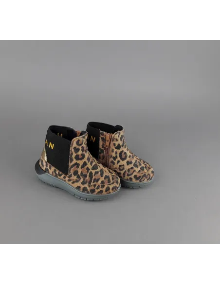 Hogan Stivaletto Interactive3 Junior Baby Camoscio Stampa Animalier Prezzo 198,00