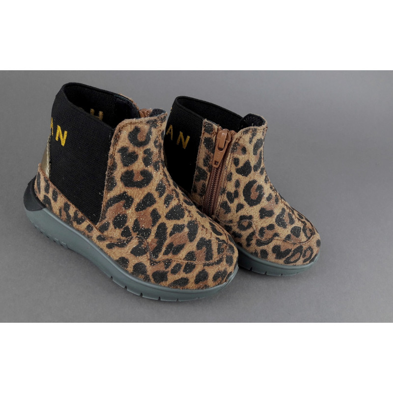 Hogan Stivaletto Interactive3 Junior Baby Camoscio Stampa Animalier Prezzo 198,00