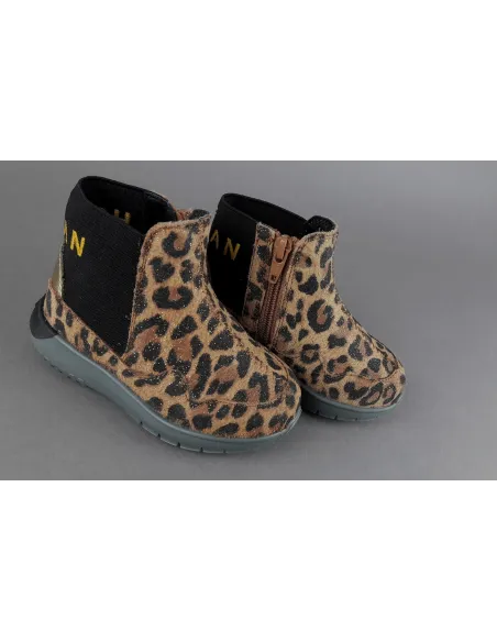 Hogan Stivaletto Interactive3 Junior Baby Camoscio Stampa Animalier Prezzo 198,00