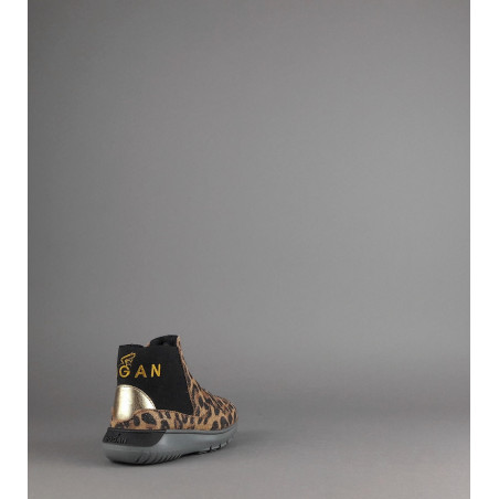 Hogan Stivaletto Interactive3 Junior Baby Camoscio Stampa Animalier Prezzo 198,00