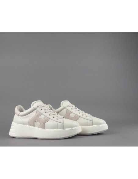 Hogan - Rebel Donna H562 Pelle Nappa Bianco Opaco H Camoscio Prezzo 390,00