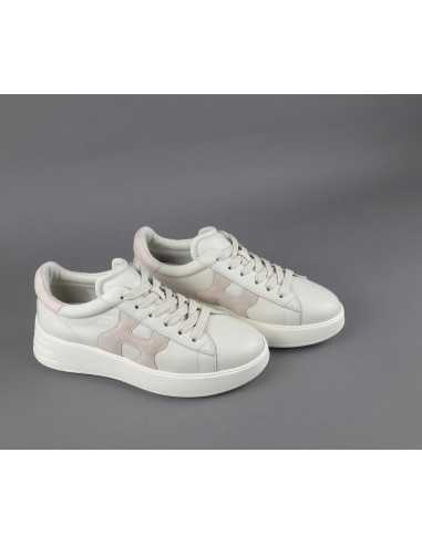 Hogan - Rebel Donna H562 Pelle Nappa Bianco Opaco H Camoscio Prezzo 390,00