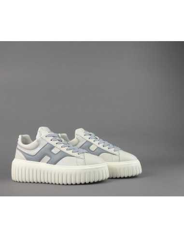 Hogan - H-Stripes Donna H645 Pelle Nappa Bianco Opaco H Cucita Prezzo 430,00