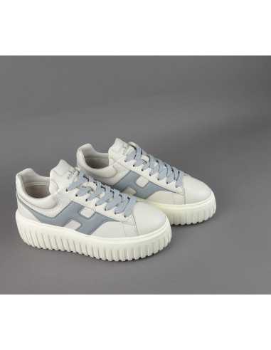 Hogan - H-Stripes Donna H645 Pelle Nappa Bianco Opaco H Cucita Prezzo 430,00