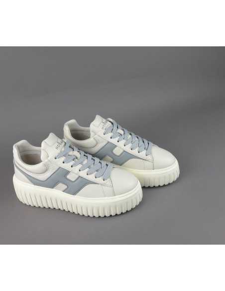 Hogan - H-Stripes Donna H645 Pelle Nappa Bianco Opaco H Cucita Prezzo 430,00