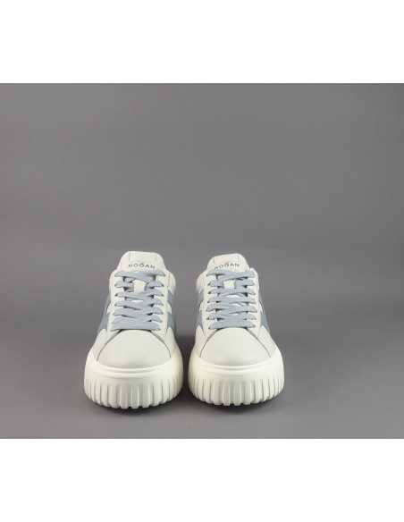 Hogan - H-Stripes Donna H645 Pelle Nappa Bianco Opaco H Cucita Prezzo 430,00