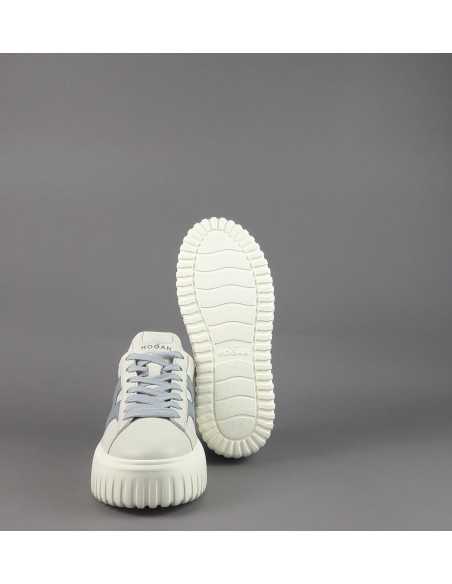 Hogan - H-Stripes Donna H645 Pelle Nappa Bianco Opaco H Cucita Prezzo 430,00