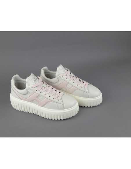 Hogan - H-Stripes Donna H645 Pelle Nappa Bianco Opaco H Cucita Prezzo 430,00