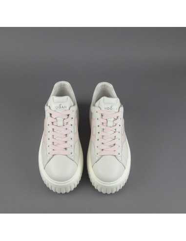 Hogan - H-Stripes Donna H645 Pelle Nappa Bianco Opaco H Cucita Prezzo 430,00