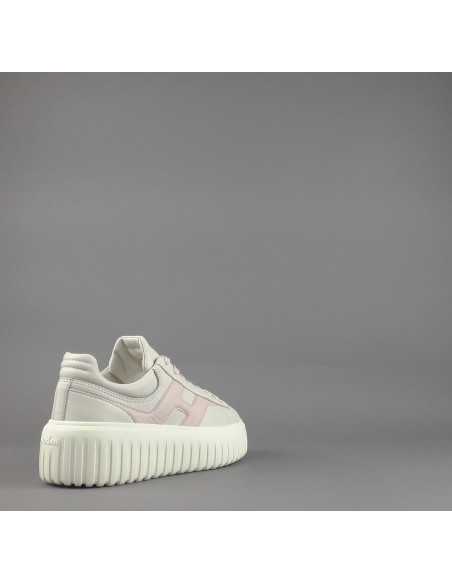 Hogan - H-Stripes Donna H645 Pelle Nappa Bianco Opaco H Cucita Prezzo 430,00