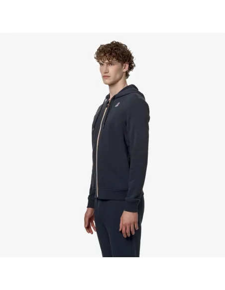 K-Way - Felpa Uomo Le Vrai Arnel Misto Cotone Blu Scuro Prezzo 110,00