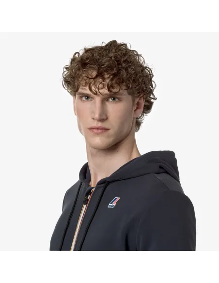 K-Way - Felpa Uomo Le Vrai Arnel Misto Cotone Blu Scuro Prezzo 110,00
