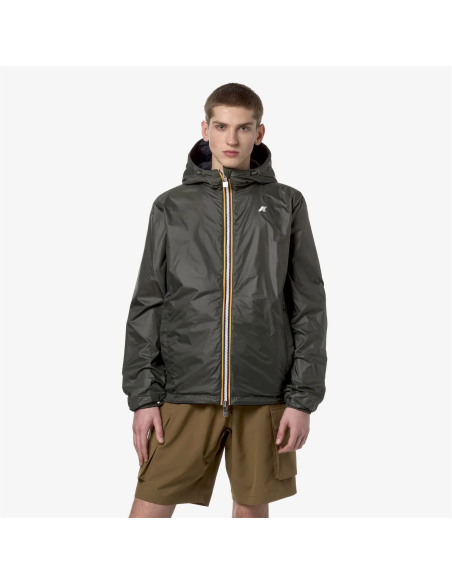K-Way - Giubbino Uomo Jake Plus Double Blu Scuro / Verde Militare Prezzo 200,00