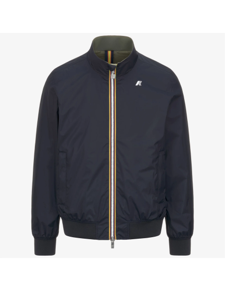 K-Way - Giubbino Uomo Arsene Plus Double Nylon Blu Scuro / Verde Militare Tenue Prezzo 200,00