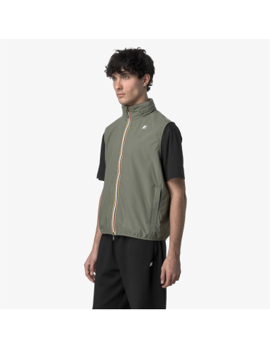 K-Way - Smanicato Uomo Valen Stretch Dot Nylon Verde Militare Tenue Prezzo 140,00