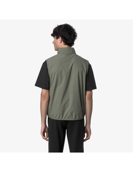 K-Way - Smanicato Uomo Valen Stretch Dot Nylon Verde Militare Tenue Prezzo 140,00