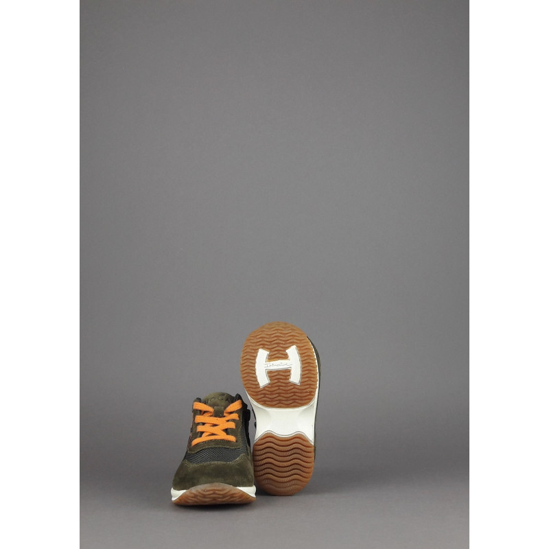 Hogan Interactive Junior Baby Camoscio Tela Verde Militare H Flock Prezzo 160,00