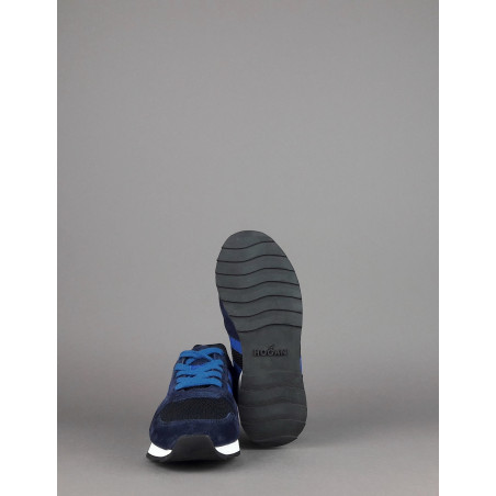 Hogan /// Sa Sneakers J484 Junior Camoscio Tela Blu Scuro H Tessuto Prezzo 190,00