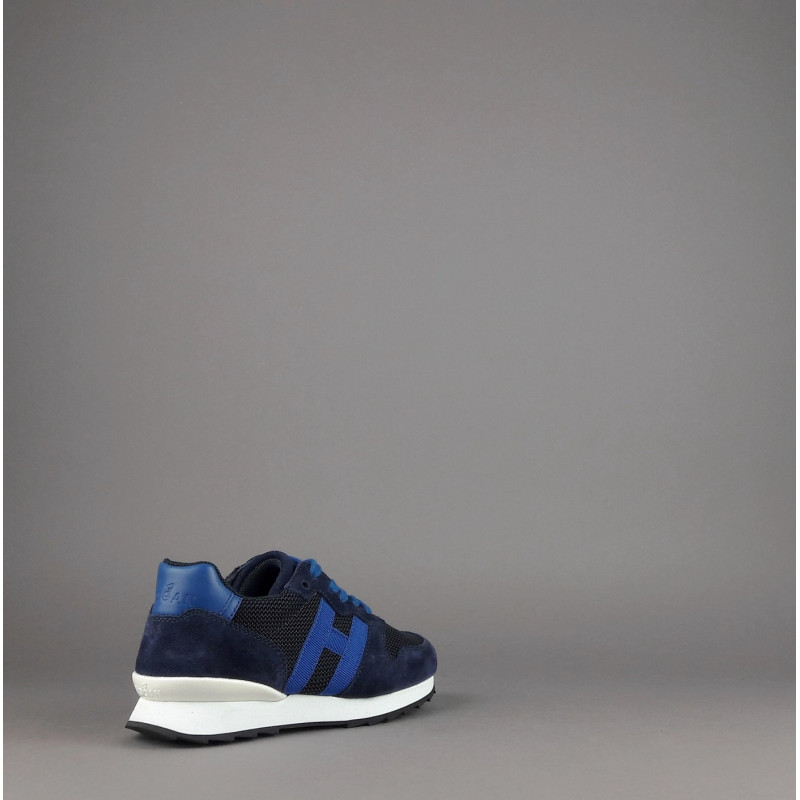 Hogan /// Sa Sneakers J484 Junior Camoscio Tela Blu Scuro H Tessuto Prezzo 190,00