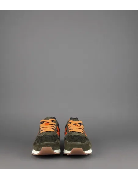 Hogan Sneakers J484 Junior Camoscio Tela Verde Militare H Tessuto Prezzo 190,00