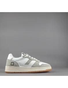 D.A.T.E. - Sneakers Court Vintage Uomo Camoscio Pelle Beig/Bian Prezzo 185,00