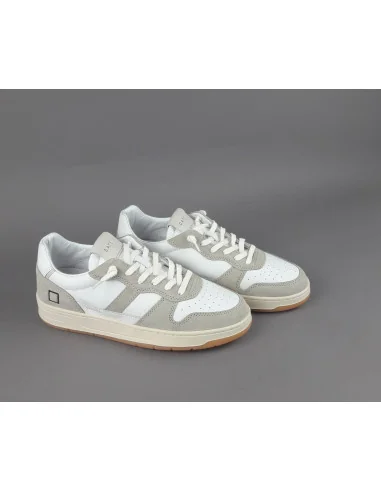 D.A.T.E. - Sneakers Court Vintage Uomo Camoscio Pelle Beig/Bian Prezzo 185,00