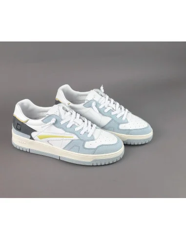 D.A.T.E. - Sneakers Torneo Uomo Camoscio Pelle Celeste Pol/Bian Prezzo 195,00
