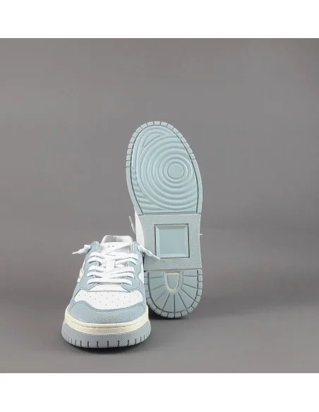 D.A.T.E. - Sneakers Torneo Uomo Camoscio Pelle Celeste Pol/Bian Prezzo 195,00