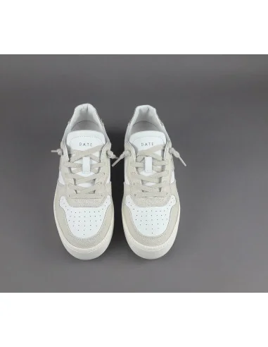 D.A.T.E. - Sneakers Court Platform Donna Tela e Pelle Beige / Bianco Prezzo 185,00