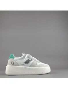 D.A.T.E. - Sneakers Court Platform Donna Camoscio e Pelle Ghiaccio / Bianco Prezzo 195,00