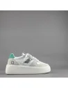 D.A.T.E. - Sneakers Court Platform Donna Camoscio e Pelle Ghiaccio / Bianco Prezzo 195,00