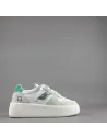 D.A.T.E. - Sneakers Court Platform Donna Camoscio e Pelle Ghiaccio / Bianco Prezzo 195,00