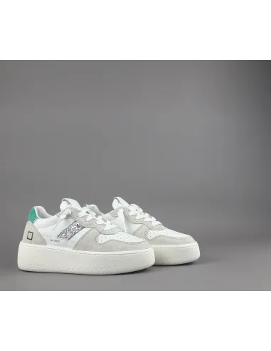 D.A.T.E. - Sneakers Court Platform Donna Camoscio e Pelle Ghiaccio / Bianco Prezzo 195,00