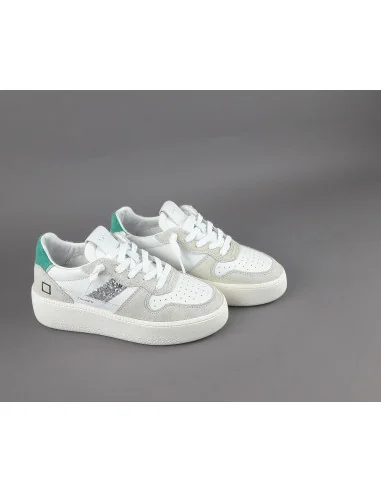 D.A.T.E. - Sneakers Court Platform Donna Camoscio e Pelle Ghiaccio / Bianco Prezzo 195,00