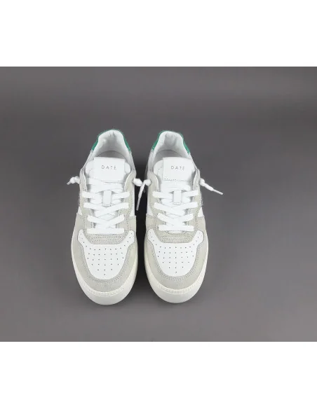 D.A.T.E. - Sneakers Court Platform Donna Camoscio e Pelle Ghiaccio / Bianco Prezzo 195,00