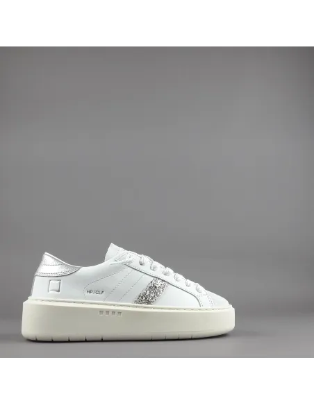 D.A.T.E. - Sneakers Hill Low Platform Donna Pelle Bianco Prezzo 185,00