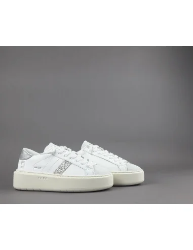 D.A.T.E. - Sneakers Hill Low Platform Donna Pelle Bianco Prezzo 185,00