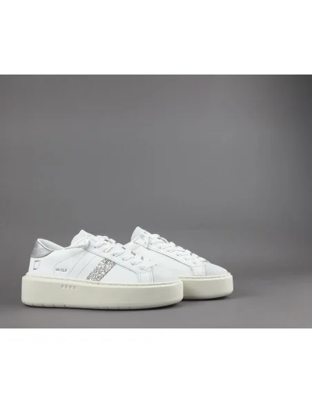 D.A.T.E. - Sneakers Hill Low Platform Donna Pelle Bianco Prezzo 185,00