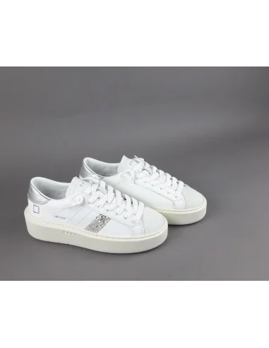 D.A.T.E. - Sneakers Hill Low Platform Donna Pelle Bianco Prezzo 185,00