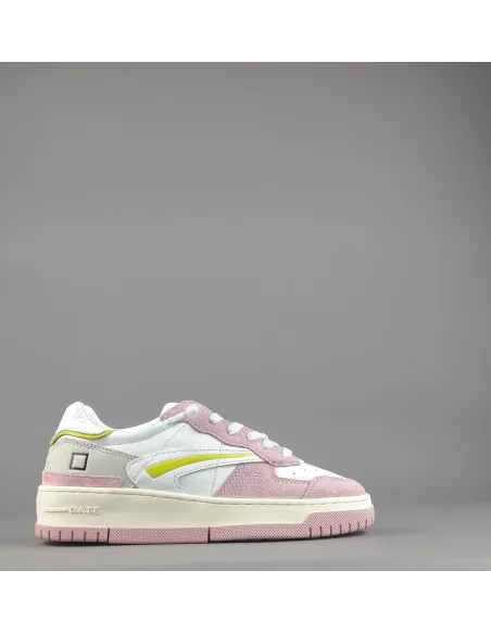 D.A.T.E. - Sneakers Torneo Donna Camoscio Pelle Rosa / Bianco Prezzo 185,00