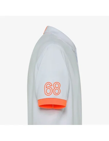 Sun 68 - Polo Uomo Logo Fluo Cotone Stretch Bianco Prezzo 79,00