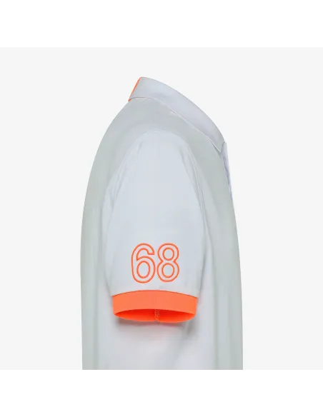 Sun 68 - Polo Uomo Logo Fluo Cotone Stretch Bianco Prezzo 79,00