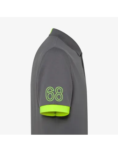 Sun 68 - Polo Uomo Logo Fluo Cotone Stretch Grigio Prezzo 79,00