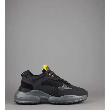 Hogan Sneakers Interaction Uomo Pelle Gommata Tela Nero Prezzo 360,00