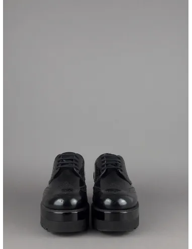 Hogan Derby Donna H308 Pelle Spazzolata Nero Bucature All'Inglese Prezzo 340,00